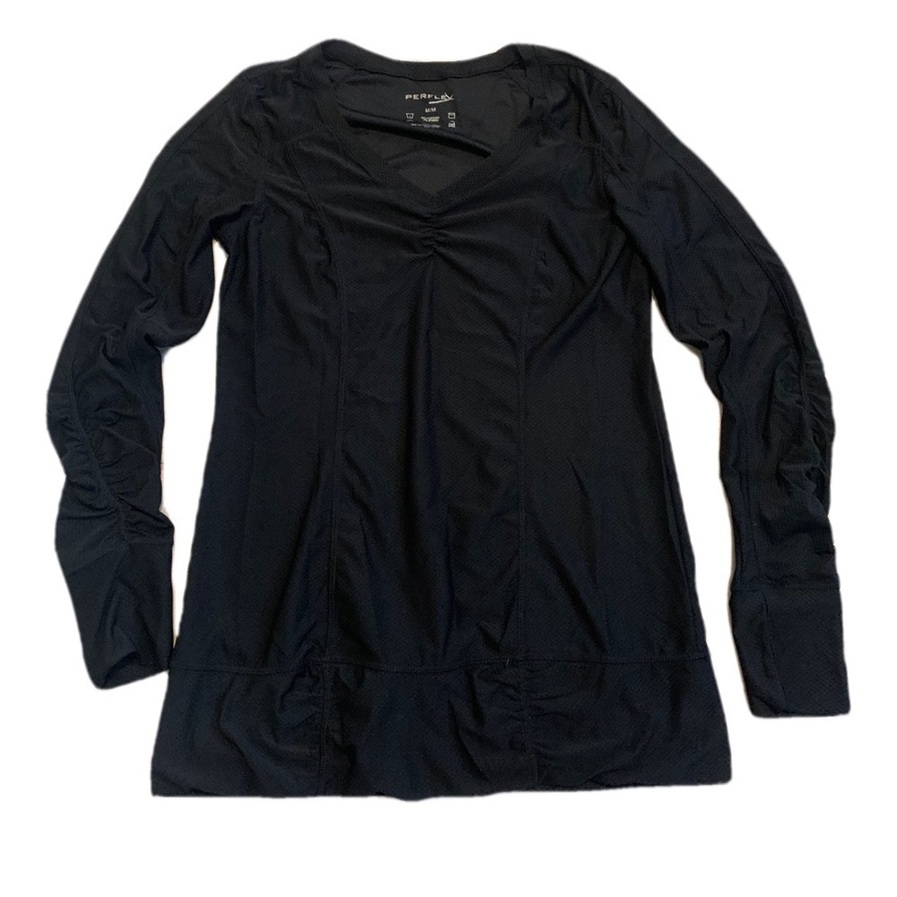 ⚡️Perflex Black Ruched Activewear Tunic, Size Medium